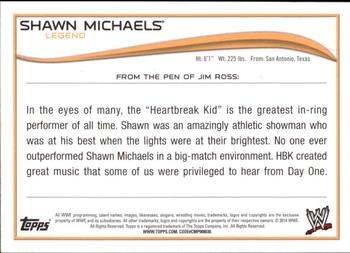 2014 Topps WWE - Autographs #NNO Shawn Michaels Back