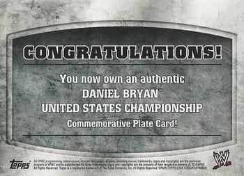 2014 Topps WWE - Commemorative Championship Plates #NNO Daniel Bryan Back