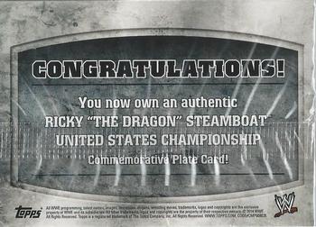 2014 Topps WWE - Commemorative Championship Plates #NNO Ricky Steamboat Back