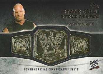 2014 Topps WWE - Commemorative Championship Plates #NNO Stone Cold Steve Austin Front