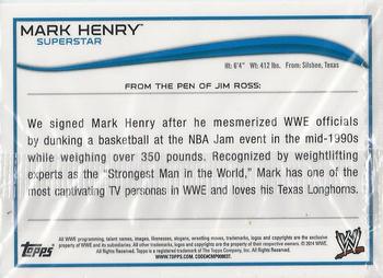 2014 Topps WWE - Swatch Relics #NNO Mark Henry Back