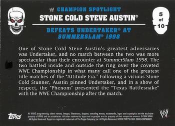 2014 Topps WWE - Stone Cold Steve Austin Tribute #5 Defeats Undertaker at SummerSlam 1998 Back