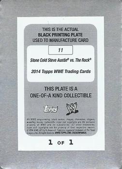 2014 Topps WWE - Greatest Championship Matches Printing Plates Black #11 Stone Cold Steve Austin / The Rock Back