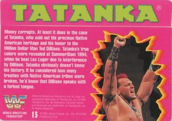 1995 Action Packed WWF #15 Tatanka Back