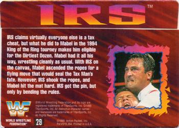 1995 Action Packed WWF #29 IRS Back