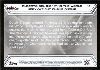 2014 Topps WWE Road to Wrestlemania #16 Alberto Del Rio Back