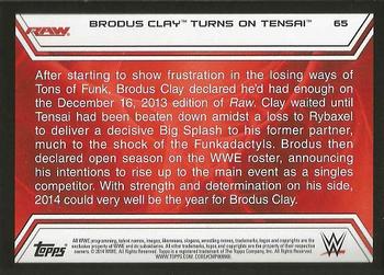 2014 Topps WWE Road to Wrestlemania #65 Brodus Clay Back