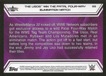 2014 Topps WWE Road to Wrestlemania #99 The Usos Back