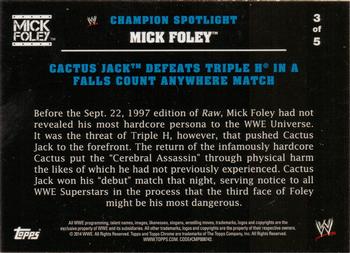 2014 Topps Chrome WWE - Champions Tributes #MF3 Mick Foley Back