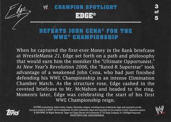 2014 Topps Chrome WWE - Champions Tributes #ED3 Edge Back