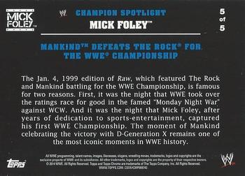 2014 Topps Chrome WWE - Champions Tributes #MF5 Mick Foley Back
