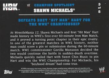 2014 Topps Chrome WWE - Champions Tributes #SM3 Shawn Michaels Back