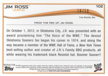 2014 Topps Chrome WWE - Gold Refractors #102 Jim Ross Back
