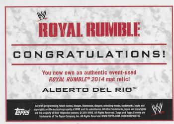 2014 Topps Chrome WWE - Mat Relics #ADR Alberto Del Rio Back