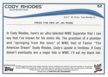 2014 Topps Chrome WWE - Refractors #62 Cody Rhodes Back