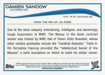 2014 Topps Chrome WWE - Swatch Relics #DS Damien Sandow Back