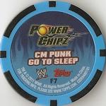 2011 Topps WWE Power Chipz - Finishers #F7 CM Punk - Go To Sleep Back
