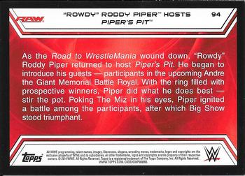 2014 Topps WWE Road to Wrestlemania - Black #94 Rowdy Roddy Piper Back
