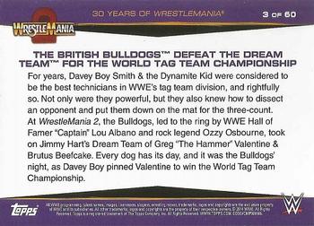 2014 Topps WWE Road to Wrestlemania - 30 Years of Wrestlemania #3 The British Bulldogs Defeat The Dream Team for the World Tag Team Championship Back