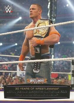 2014 Topps WWE Road to Wrestlemania - 30 Years of Wrestlemania #52 John Cena Defeats Batista for the WWE Championship Front