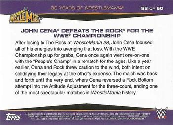 2014 Topps WWE Road to Wrestlemania - 30 Years of Wrestlemania #58 John Cena / The Rock Back