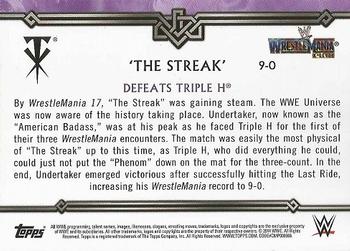2014 Topps WWE Road to Wrestlemania - The Streak #9-0 Undertaker Defeats Triple H Back