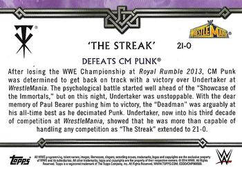 2014 Topps WWE Road to Wrestlemania - The Streak #21-0 Undertaker Defeats CM Punk Back