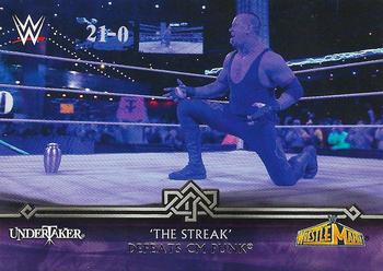 2014 Topps WWE Road to Wrestlemania - The Streak #21-0 Undertaker Defeats CM Punk Front