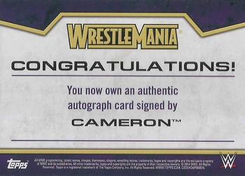 2014 Topps WWE Road to Wrestlemania - Wrestlemania Autographs #2 Cameron Back