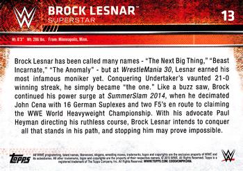 2015 Topps WWE #13 Brock Lesnar Back