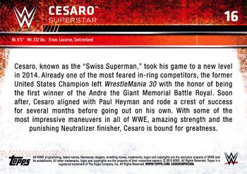2015 Topps WWE #16 Cesaro Back