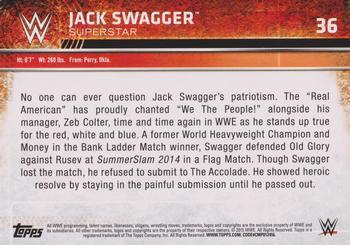 2015 Topps WWE #36 Jack Swagger Back