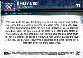 2015 Topps WWE #41 Jimmy Uso Back