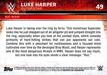 2015 Topps WWE #49 Luke Harper Back
