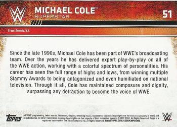 2015 Topps WWE #51 Michael Cole Back