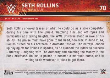 2015 Topps WWE #70 Seth Rollins Back