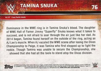 2015 Topps WWE #76 Tamina Snuka Back