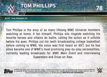 2015 Topps WWE #78 Tom Phillips Back