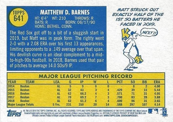 Matt Barnes baseball card rookie (Boston Pawtucket Red Sox) 2014 Topps  Heritage Minors #198