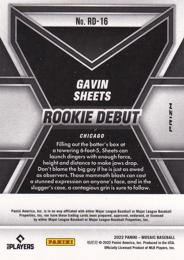 2022 Panini Mosaic - Rookie Debut Green Mosaic #RD-16 Gavin Sheets