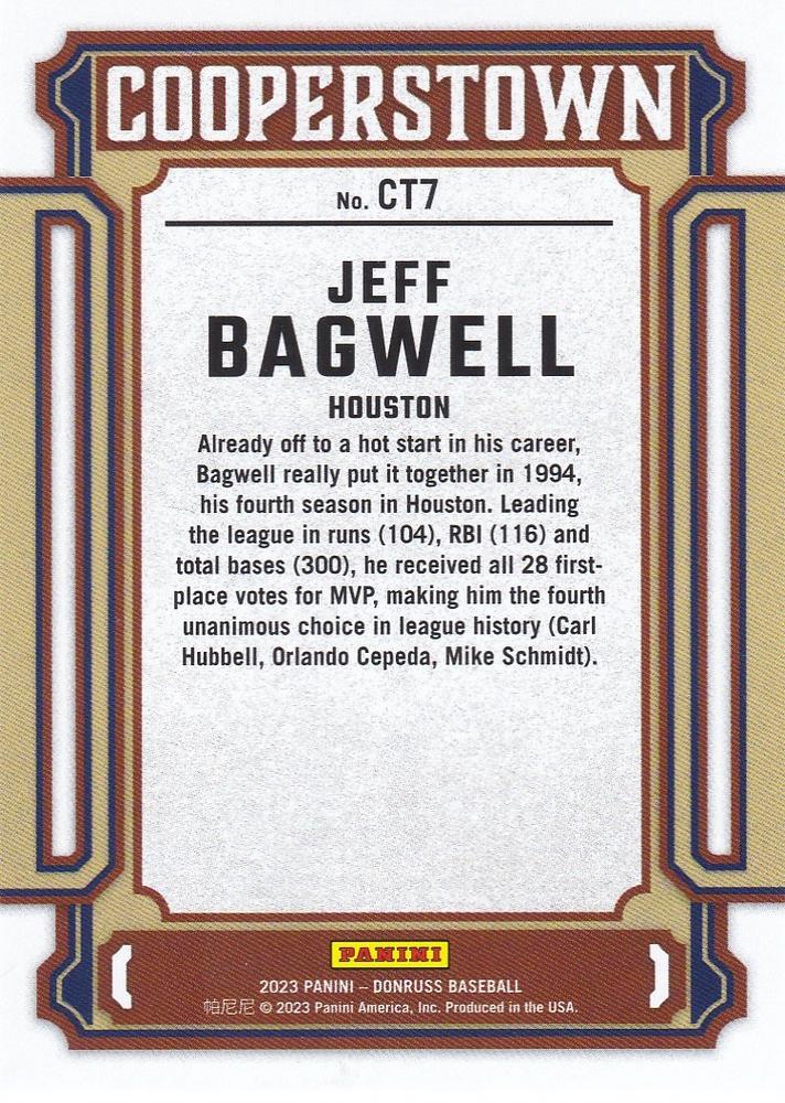 2023 Donruss - Cooperstown #CT7 Jeff Bagwell