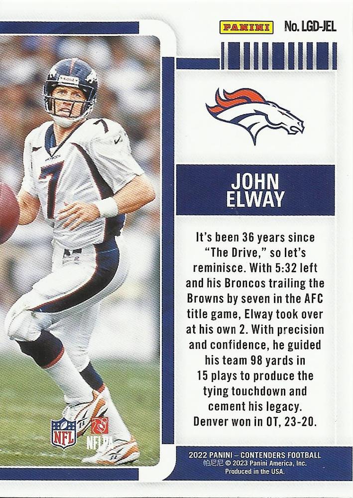 JOHN ELWAY 2022 Contenders Legendary Contender #LGD-JEL Denver Broncos