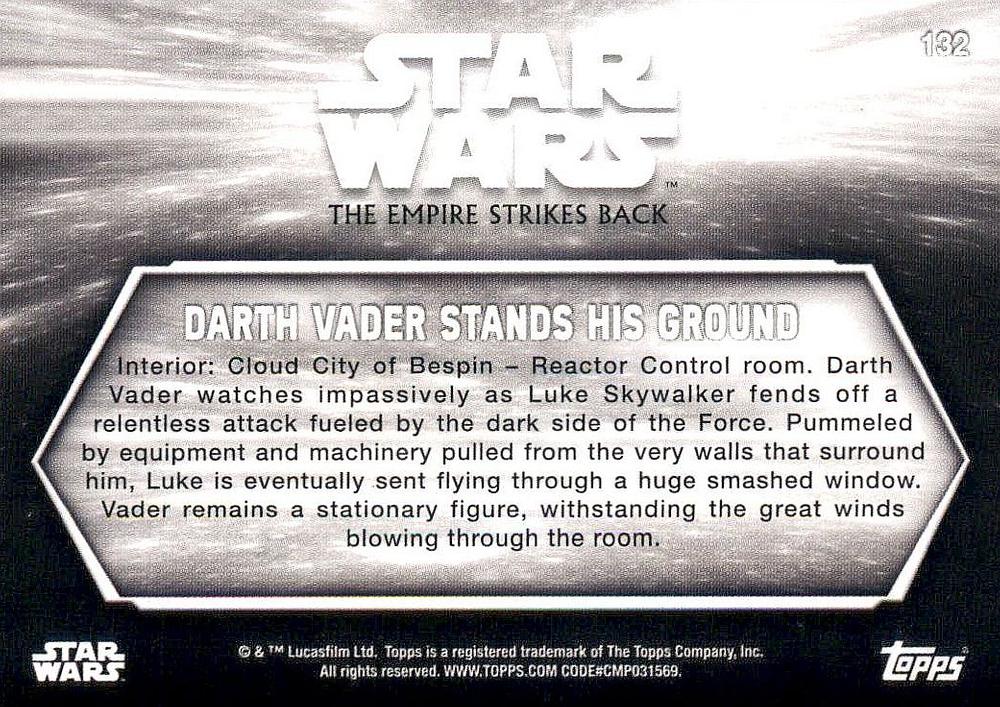 Star Wars ESB Black & White Sepia Base Card #132 Darth Vader Stands his Ground 